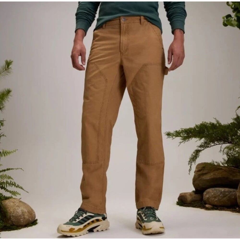 Alpine Design Utility Pants Mens 42 X 30 Brown Khaki 100% ORGANIC Cotton Relaxed